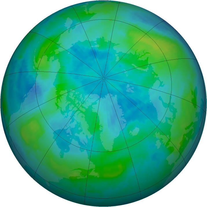 Arctic ozone map for 25 September 1996